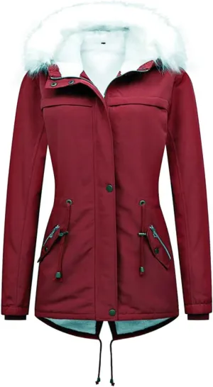 2023 Womens Double Breasted Trench Coats Mid-Length Belted Overcoat Long Dress Jacket with Hood Plus Size Woolen Windbreaker