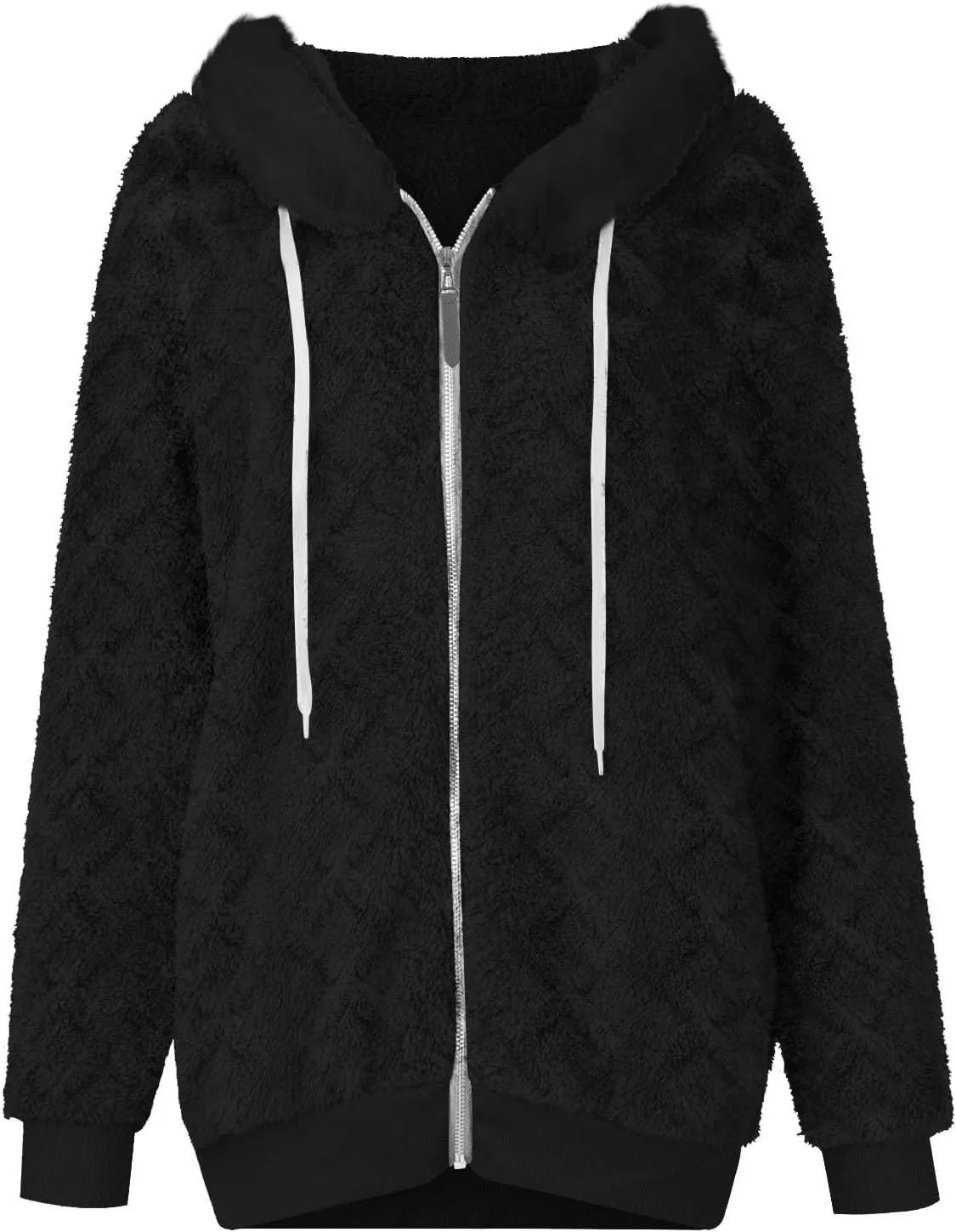 2024 Coats for Women Fuzzy Zip Up Hoodies Color Block Sweaters Coat Soft Sherpa Jackets Casual Warm Outwear with Pocket