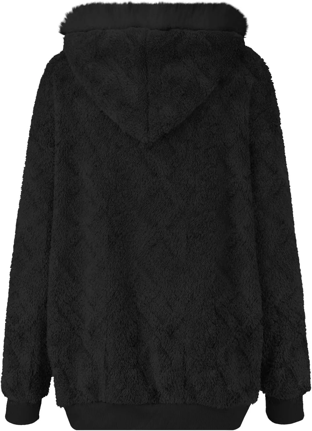 2024 Coats for Women Fuzzy Zip Up Hoodies Color Block Sweaters Coat Soft Sherpa Jackets Casual Warm Outwear with Pocket