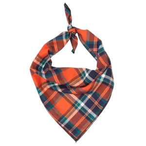 Bandana | Orange & Navy Plaid