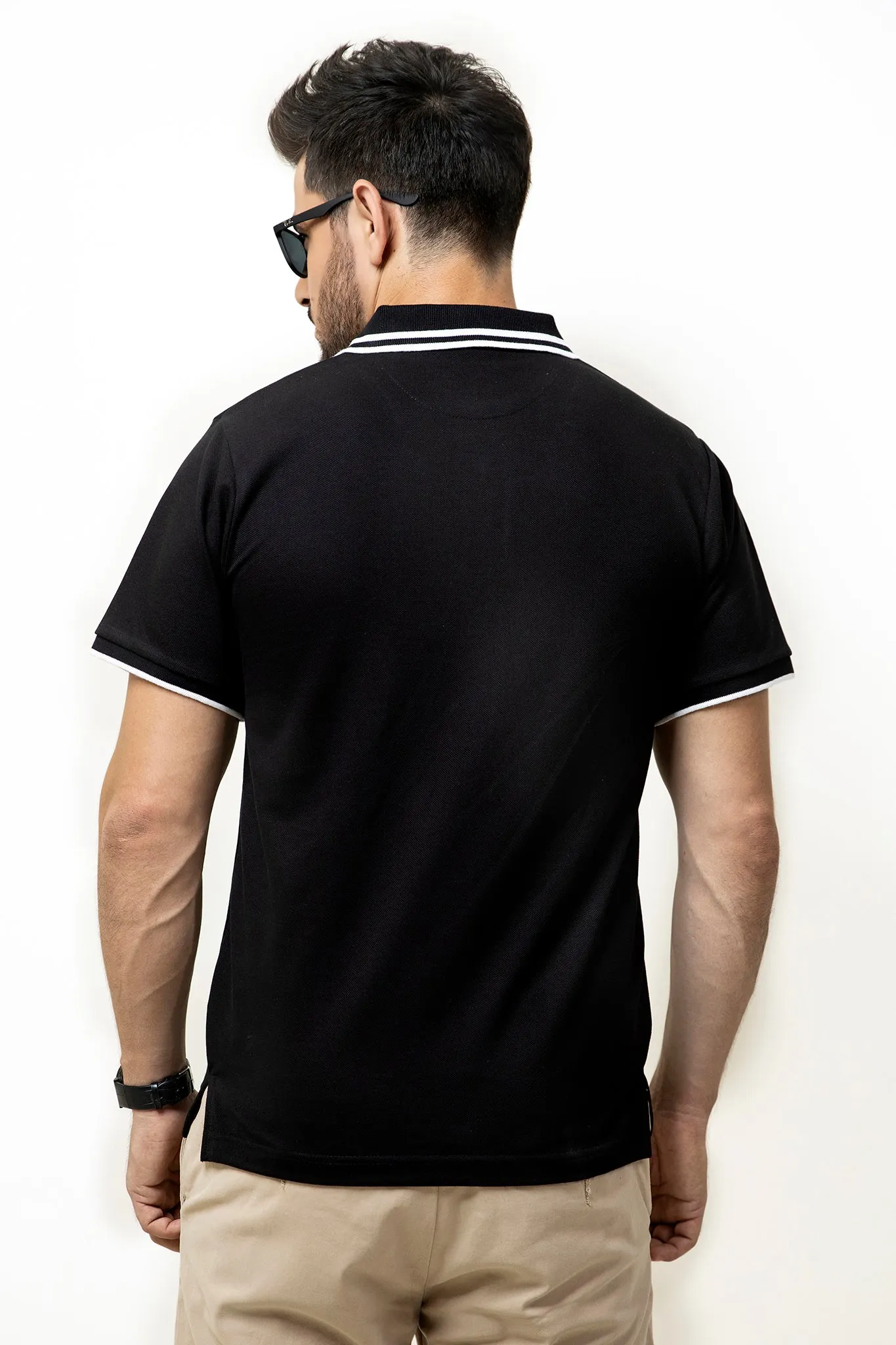 Black Tipped Collar Polo - S20 - MP0045R