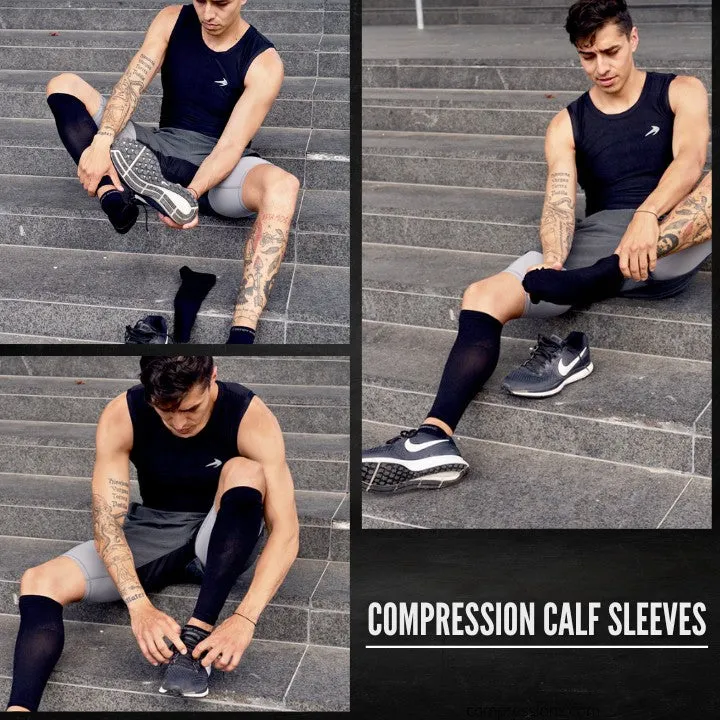 Compression Calf Sleeves (30-40mmHg) - Black Orange
