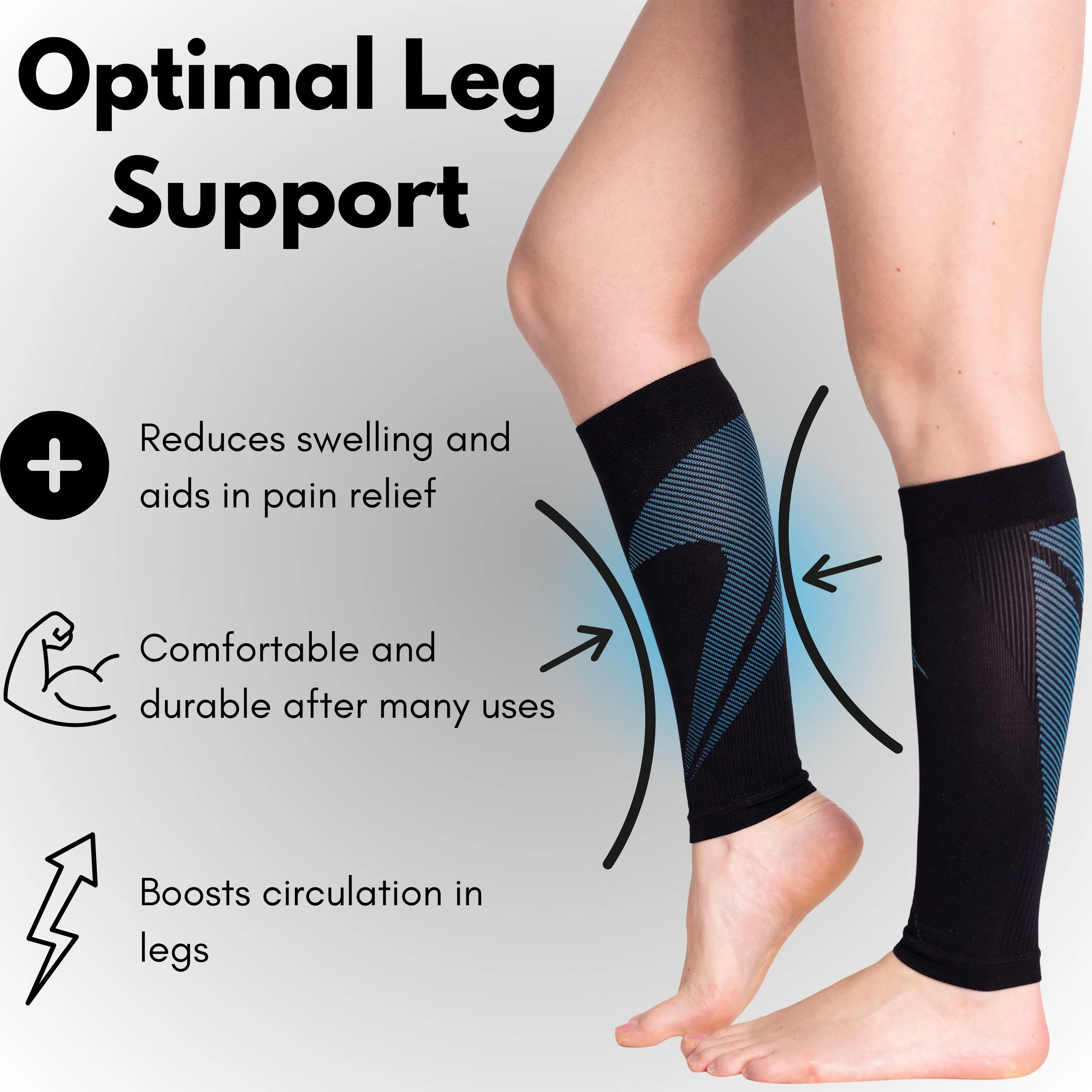 Compression Calf Sleeves (30-40mmHg) - Black Orange