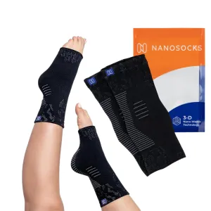 Compression Socks for Women & Men (1 Pair) - BEST Ankle Brace Support Sleeve for Neuropathy, Plantar Fasciitis, Diabetic Foot Nerve Pain Relief - Toeless (Medium, Black)