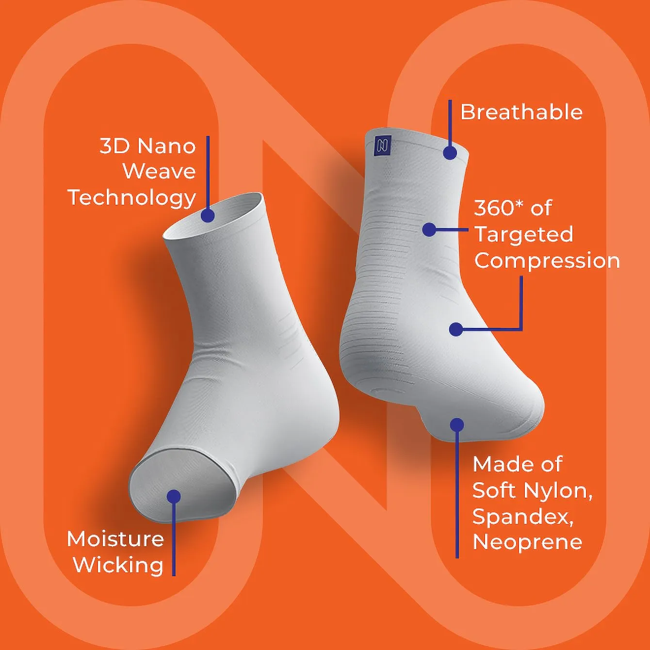 Compression Socks for Women & Men (1 Pair) - BEST Ankle Brace Support Sleeve for Neuropathy, Plantar Fasciitis, Diabetic Foot Nerve Pain Relief - Toeless (Medium, Black)