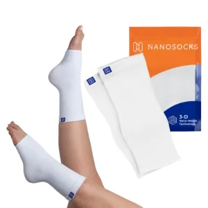 Compression Socks for Women & Men (1 Pair) - BEST Ankle Brace Support Sleeve for Neuropathy, Plantar Fasciitis, Diabetic Foot Nerve Pain Relief - Toeless (Medium, White)
