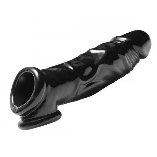 Certainly! To optimize the title for an e-commerce product, its important to use descriptive words that highlight the features and benefits of the product. Heres a revised version:

Premium Silicone Penis Sheath and Adjustable Ball Stretcher

This title includes modifiers such as Premium and Adjustable to indicate quality and functionality.