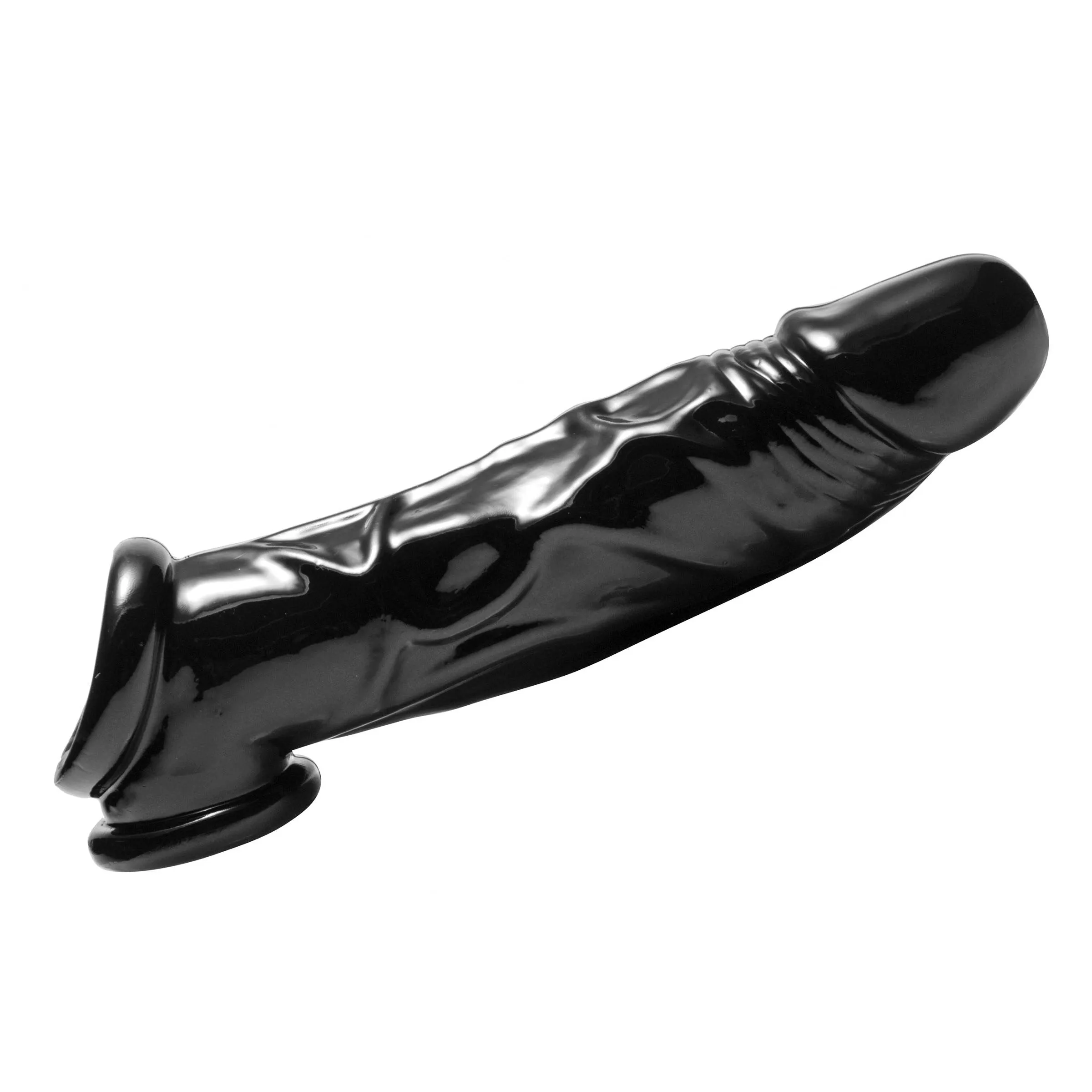 Certainly! To optimize the title for an e-commerce product, its important to use descriptive words that highlight the features and benefits of the product. Heres a revised version:

Premium Silicone Penis Sheath and Adjustable Ball Stretcher

This title includes modifiers such as Premium and Adjustable to indicate quality and functionality.