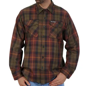 Hot Leathers FLM2040 Men's Green Orange and Brown Long Sleeve Flannel