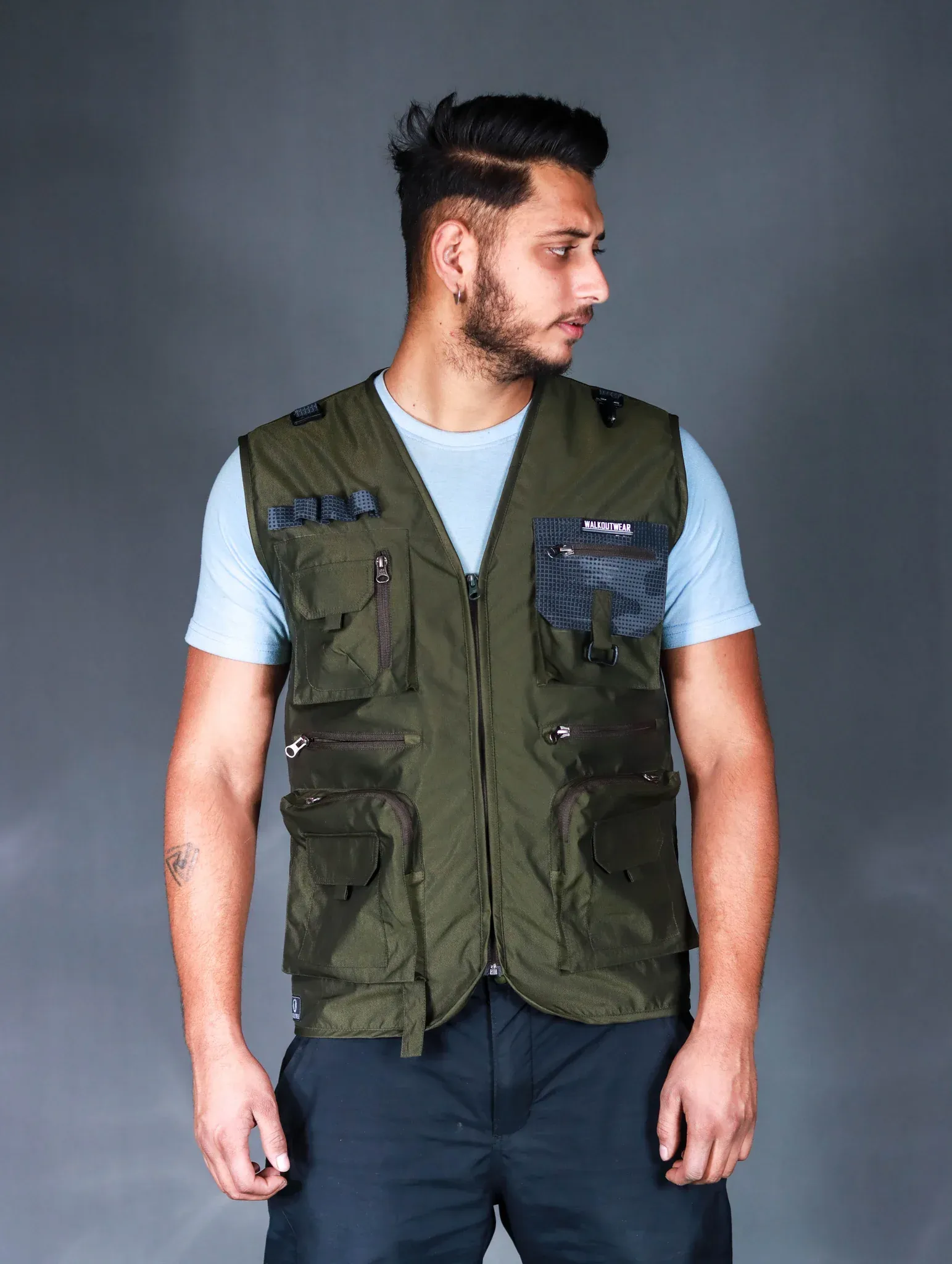 Jungle Safari Trekkers Half Jacket | 9 Pocket Design | Water Repellent Fabric