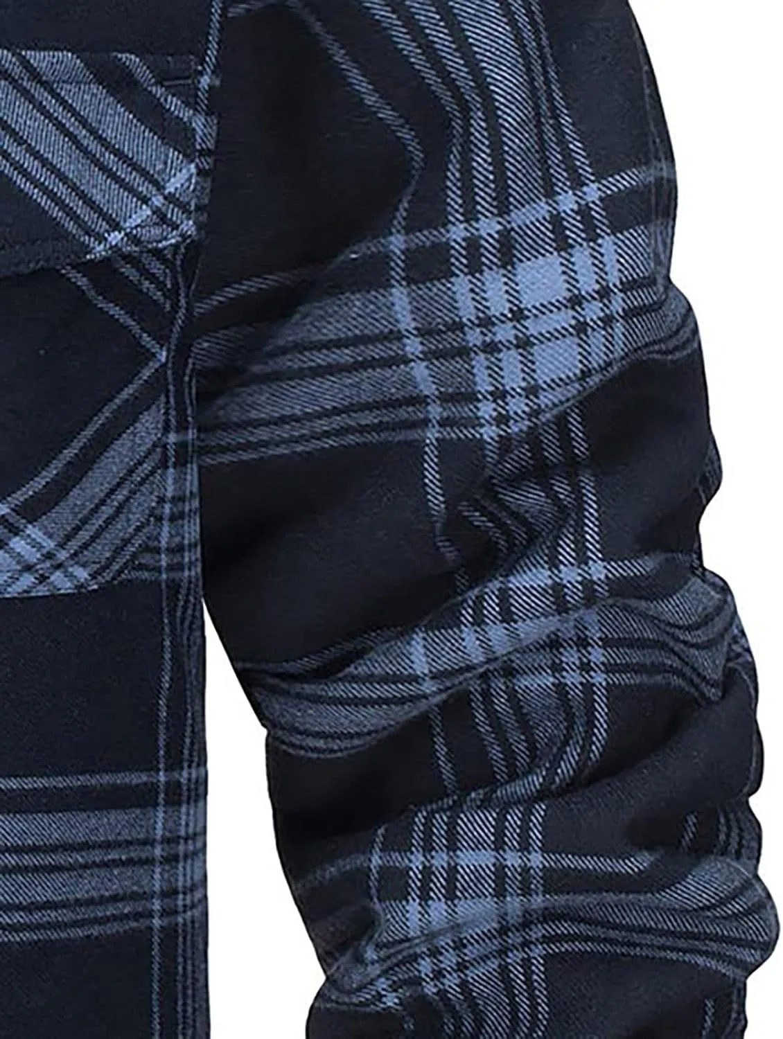 Mens Flannel Shirt Jackets Heavyweight Winter Sherpa Lined Button Down Plaid Jackets Thick Warm Work Coats Outwear