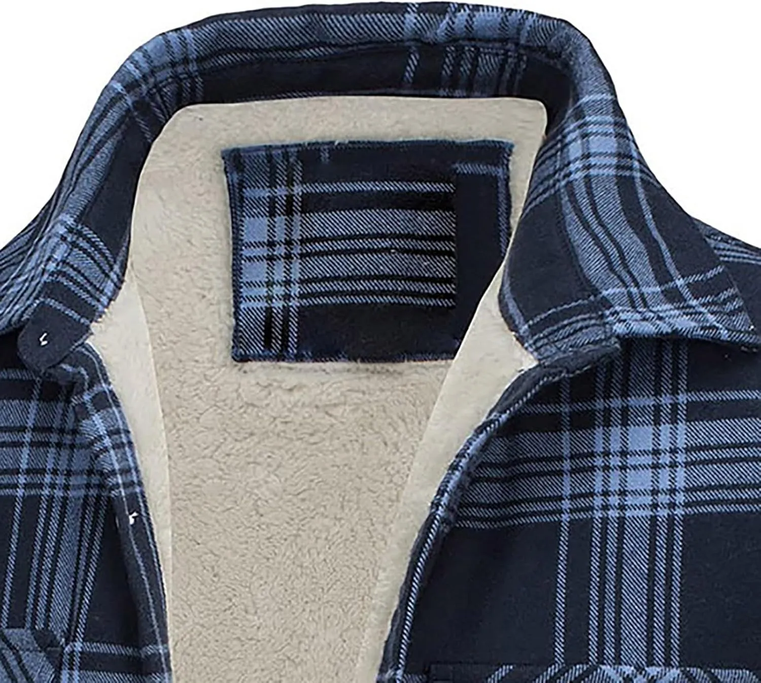 Mens Flannel Shirt Jackets Heavyweight Winter Sherpa Lined Button Down Plaid Jackets Thick Warm Work Coats Outwear