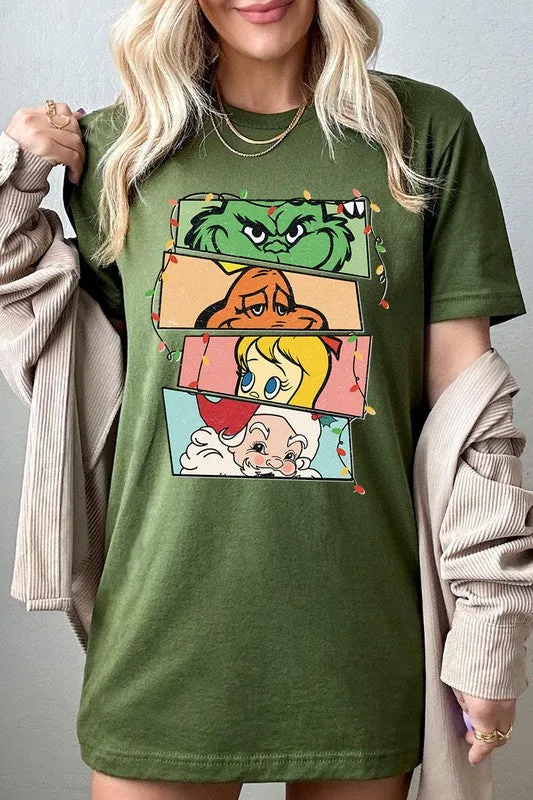 Merry Grinchmas Christmas Holiday Unisex Short Sleeve Graphic Tee T-Shirt
