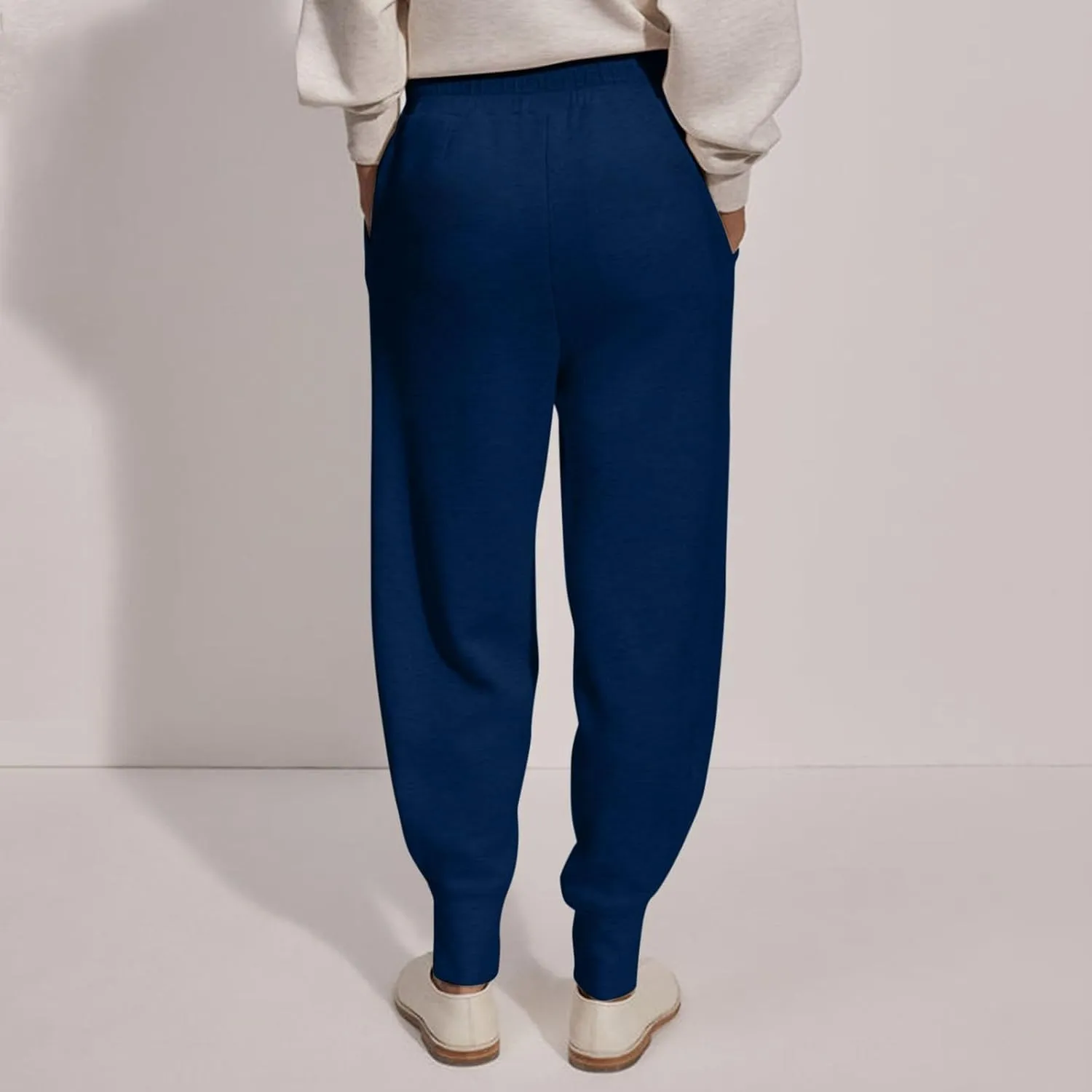 midelxp Baggy Sweatpants for Women Elastic High Waisted Fleece Joggers with Pockets Winter Casual Comfy Y2k Track Pants 2024