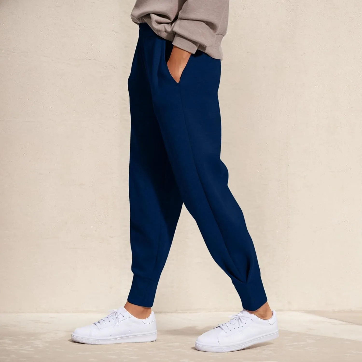 midelxp Baggy Sweatpants for Women Elastic High Waisted Fleece Joggers with Pockets Winter Casual Comfy Y2k Track Pants 2024