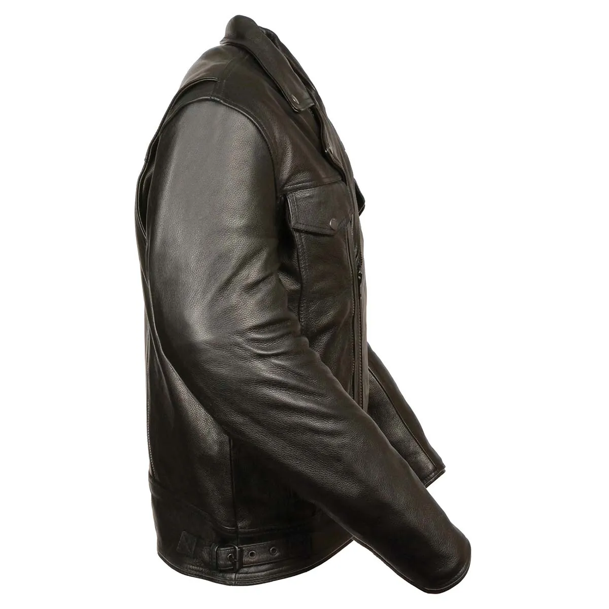 Milwaukee Leather ML1018 Men's Black Motorcycle Jacket with Utility