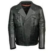 Milwaukee Leather ML1018 Men's Black Motorcycle Jacket with Utility