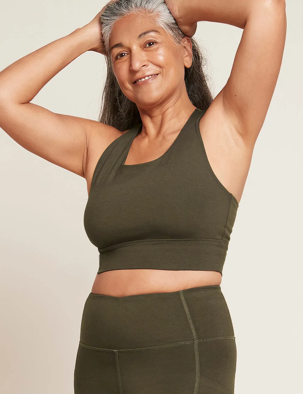 Motivate Longline Bra - Dark Olive