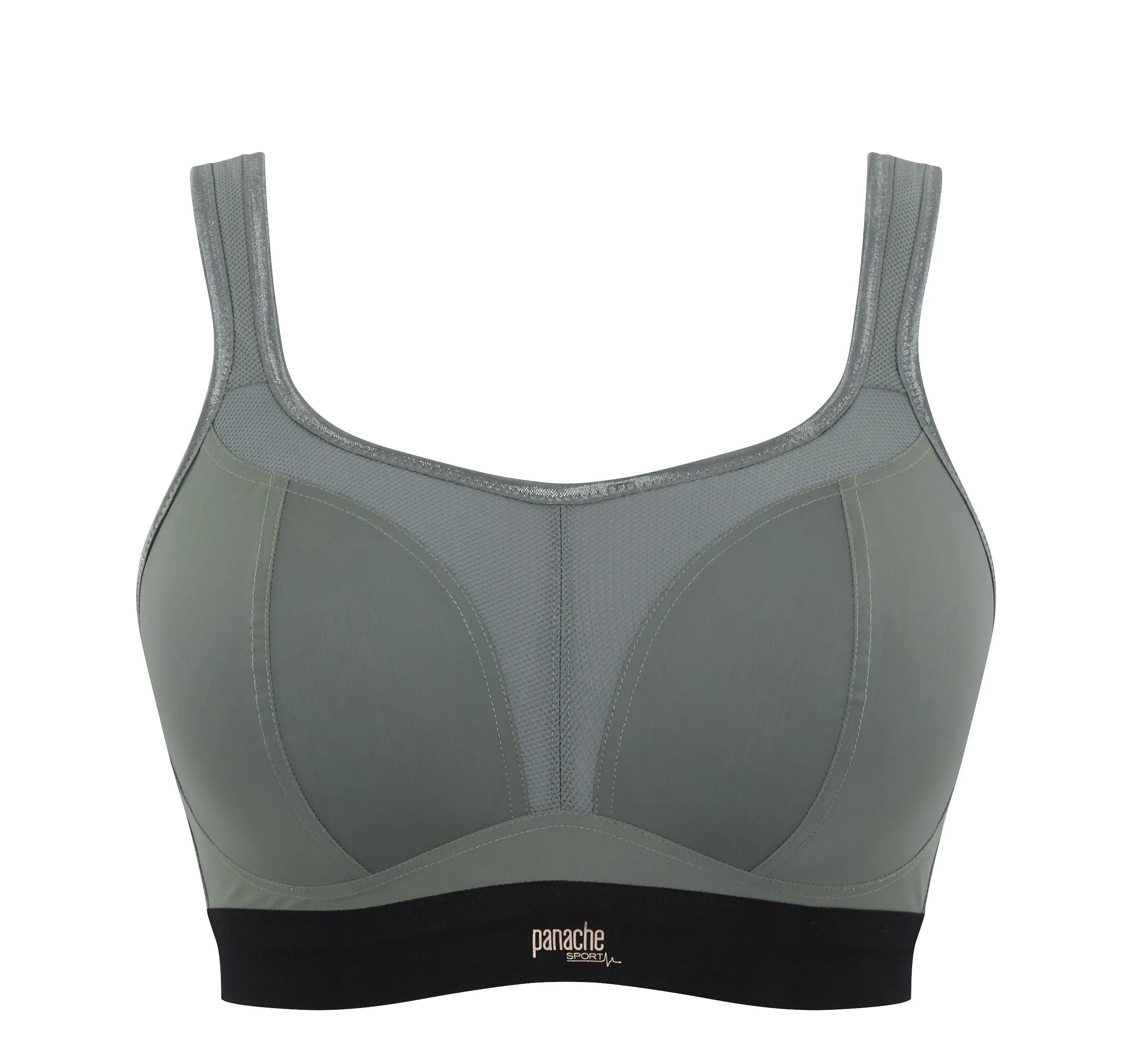 Non-wired shape sports bra [Khaki / Black]