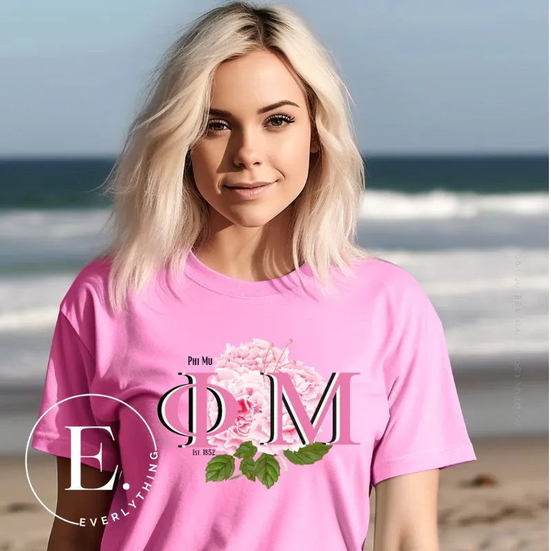 Phi Mu Sorority Flower PNG Sublimation Design