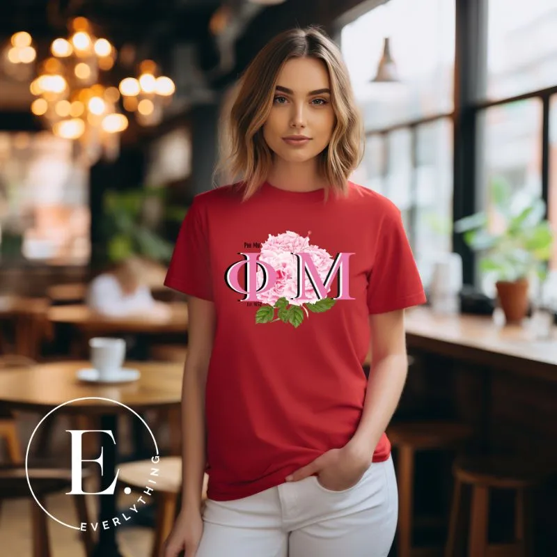 Phi Mu Sorority Flower PNG Sublimation Design