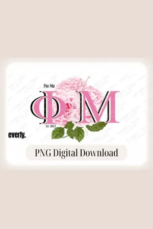 Phi Mu Sorority Flower PNG Sublimation Design