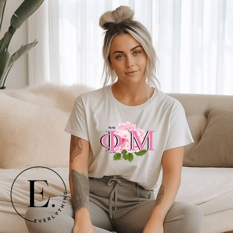 Phi Mu Sorority Flower PNG Sublimation Design