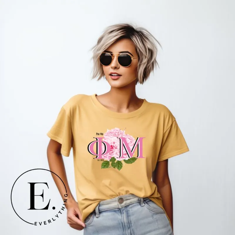 Phi Mu Sorority Flower PNG Sublimation Design