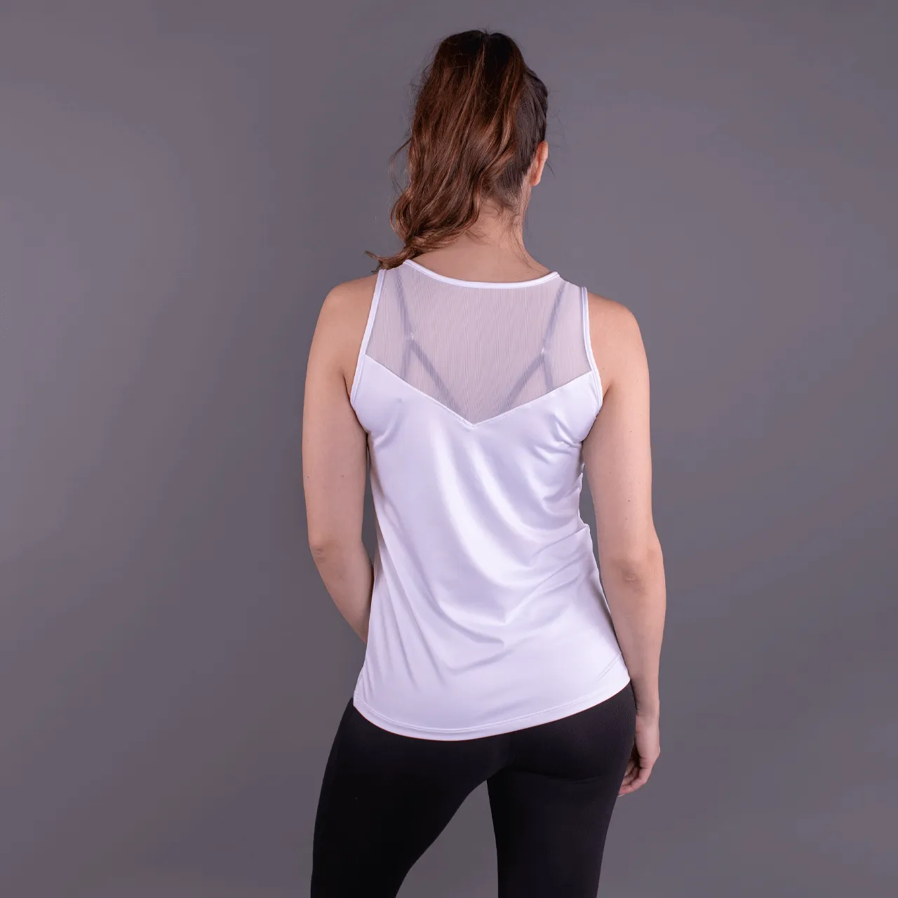 Plus Size White Chevron Racerback Tank