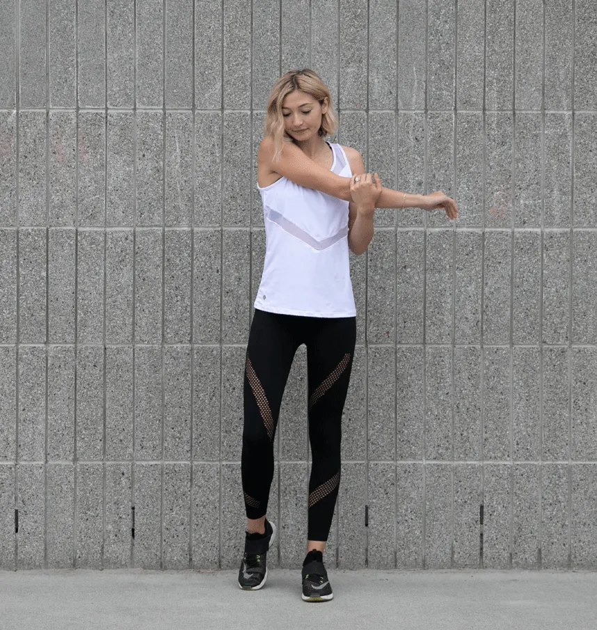 Plus Size White Chevron Racerback Tank