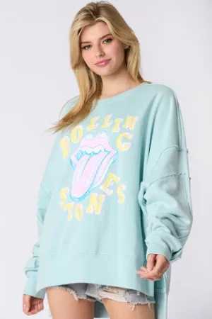 Rolling Stones GraphicOversized Sweatshirt lt Blue