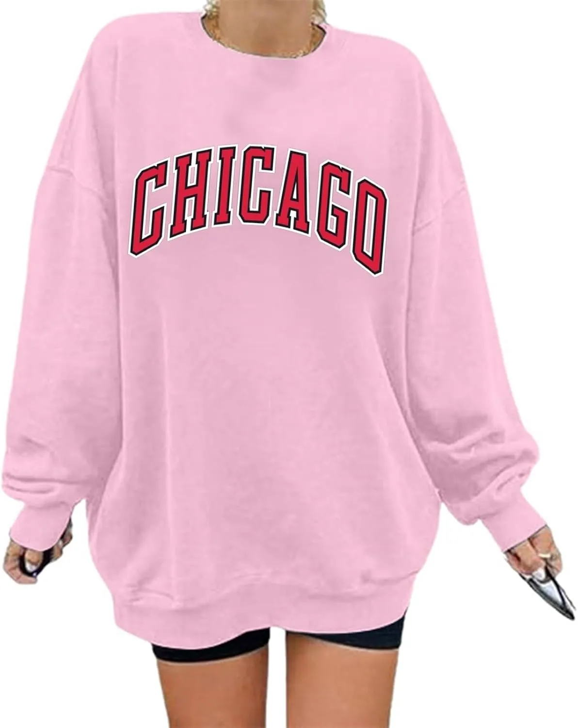 Sweatshirts For Women Letter Print Fashion Casual Sweatshirt Drop Shoulder Long Sleeve Round Neck Shirts Outfits