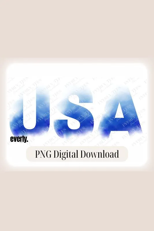 USA Smokey Blue Letters Design PNG Download