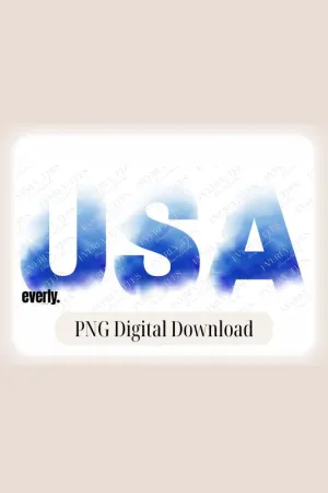 USA Smokey Blue Letters Design PNG Download