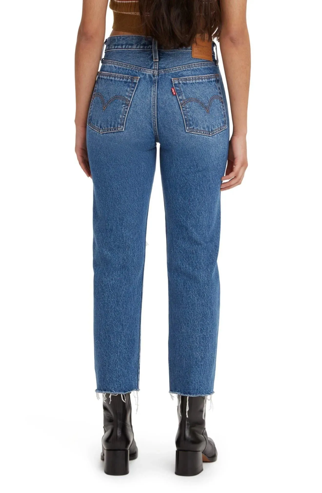 Wedgie Ripped High Waist Crop Straight In Carry Kerry Jeans