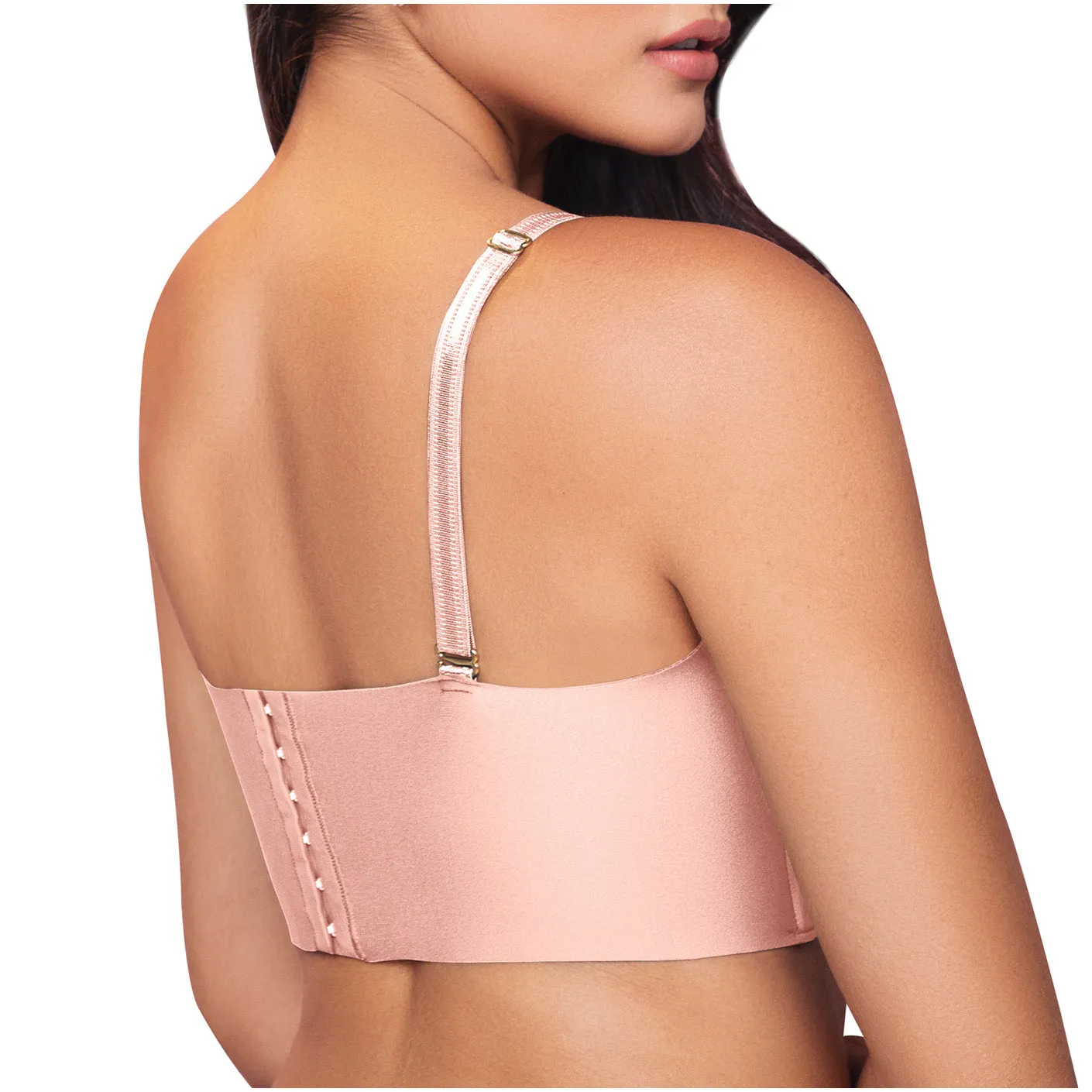 Women's High Back Support Bustier Long Bra for Big Busts Sonryse C486