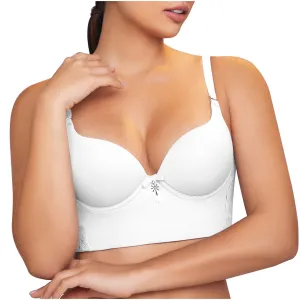 Women's High Back Support Bustier Long Bra for Big Busts Sonryse C486