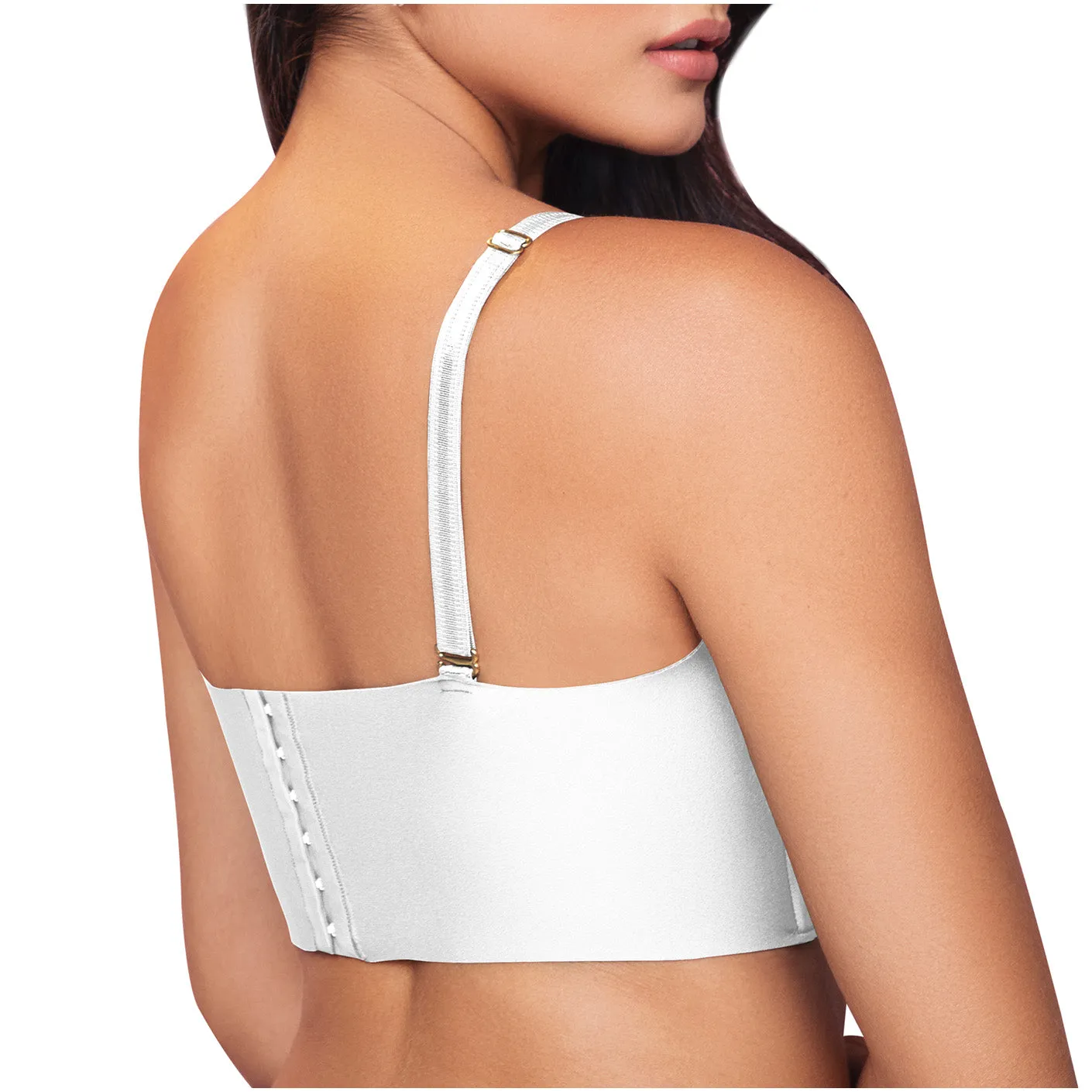 Women's High Back Support Bustier Long Bra for Big Busts Sonryse C486