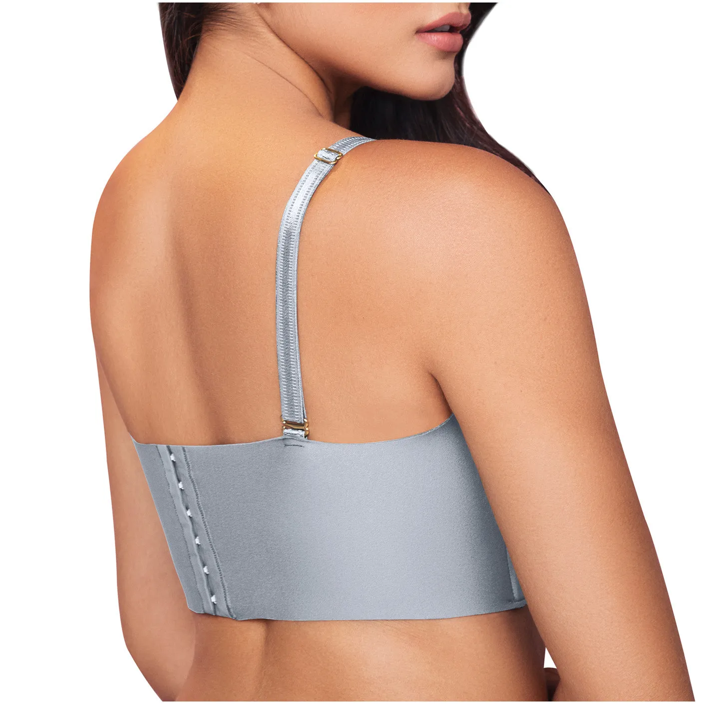 Women's High Back Support Bustier Long Bra for Big Busts Sonryse C486