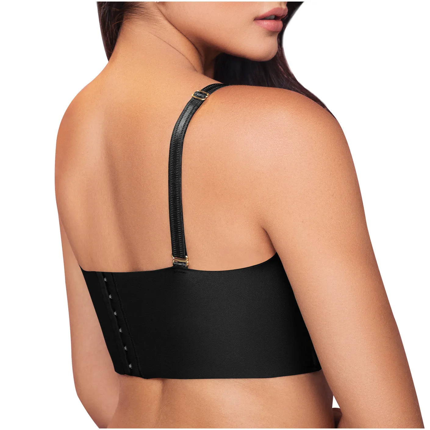 Women's High Back Support Bustier Long Bra for Big Busts Sonryse C486